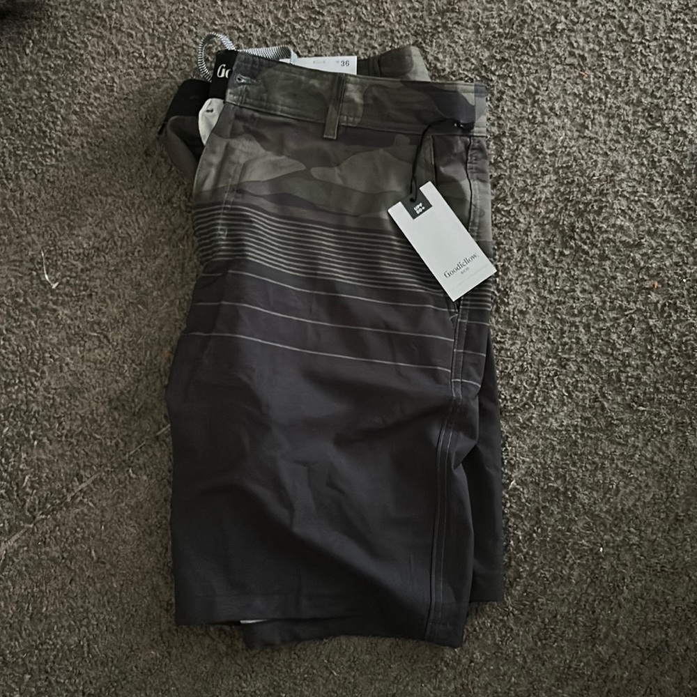 Good fellow green hybrid swim shorts